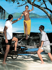 Lustful honey receives double screwed during the time that on vacation at a tropical resort