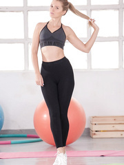 Fit blond angel Mary Kalisy goes slit to throat with a BBC after yoga session