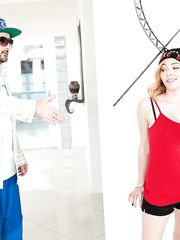 Small golden-haired doxy Girl likes gratifying 2 giant dark dicks