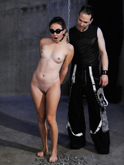 Female sex villein is tortured and masturbated against her will in a blindfold