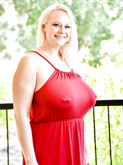 Pierced aged fatty in red suit flashes stripped upskirt & exposes giant love bubbles