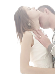 Blindfolded juvenile angel Anna Taylor spit roasted in advance of jizz flow on arsehole