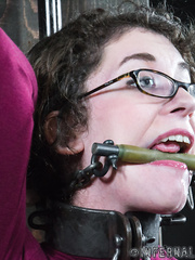 Rubenesque sweetheart finds herself restrained and gagged in a pervert's dungeon