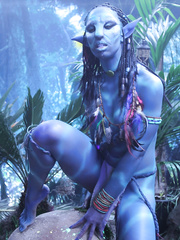 Cosplay playgirl Misty Stone pinches her blue nipps in hawt dream tease