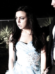 Brunette Hair legal age teenager Whitney Wright acquires banged on prom night