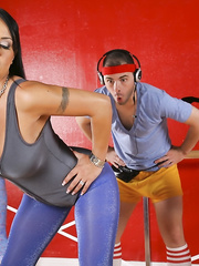 Sexy women from the gym fuck studs out of taking off their clothing