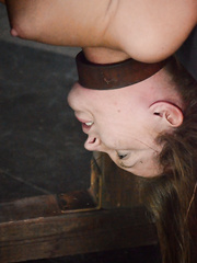 Sexy redhead villein Maddy Reilly tied with her round a-hole oiled for coarse anal