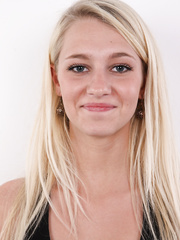 Juvenile blond cutie Tereza tries her hand at being a naked model