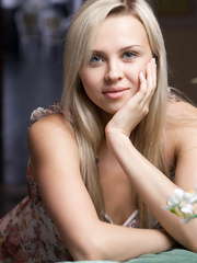 Blond Luciana climbs from the tub,ding-dong widening nude to dry in the breeze