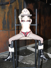 Rebecca Blue in hawt boots and nylons receives screwed with 3 weenies