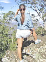 Asian wife out hiking, great for a photo session
