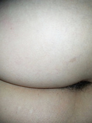 Wife flashing her hairy pie in the bedroom furry bush pussy