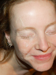 Hairy pussy red head ass fucked anal gape with cum splattered facial