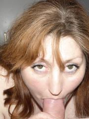 Horny mature redhead loves her cock any cock
