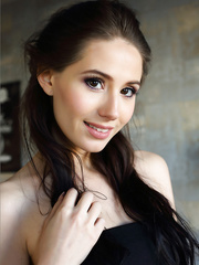 Erotic black haired aged model flashes undressed upskirt in advance of fingering