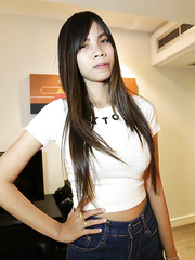 Breasty Thai cutie acquires gangbanged bareback to a creampie finale by a Farang