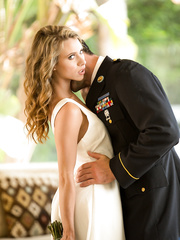 Army wife Anya Olsen welcomes hubby home with a hawt irrumation & doggy style fuck