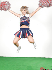 Tempting cheerleader Tiffany Rousso uncovering her glamorous curves
