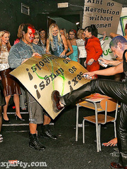 Curvylicious strumpets participating in a punk rock group sex party