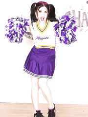 Dilettante hottie Joanna Cutie teases her mother i'd like to fuck gazoo in a cheerleader costume