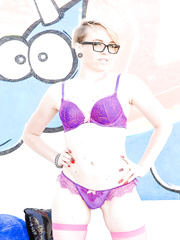 2 foxy stunners Hope and Miley have a fun stripping down sensually