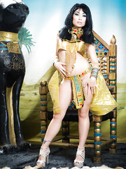Brunette Hair coed Rina Ellis freeing in nature's garb wazoo from Cleopatra outfit