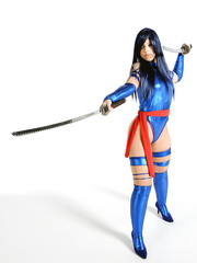 Large boobed cosplay hotty Nathalya shows off her astounding round wet butt