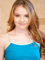 Cute legal age teenager Jj Lika takes off her jeans to widen and play with her undressed wet crack