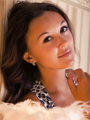 Slender legal age teenager hottie baring constricted a-hole and small milk shakes during the time that undressing