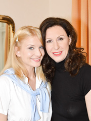 Stepmom Lara Latex in boots drubbing wayward schoolgirl in uniform & socks