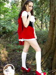Little red riding hood Katie Banks acquires wicked unfathomable in the woods