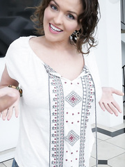 Sex addicted stepmom Krissy Lynn shows mangos and quickly reaches chap's knob