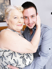 Chunky granny disrobes her recent lad toy for for a pleasant bedroom fuck