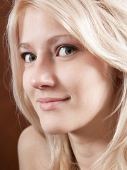 Leggy blond sweetheart Mila I displaying fine legal age teenager titties and bald fur pie