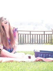 Virginal large eyed redhead frees round large melons & receives boned outdoors POV style