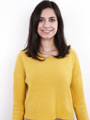 Skinny non-professional Renata positions in darksome brassiere and pants in advance of getting in nature's garb