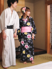 Japanese housewife Eri Hoshikawa got her coochie creampied in a perverteds threesome