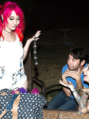 Flaming hawt redhead Joanna Girl in socks engulfing shlong & getting anal fisting