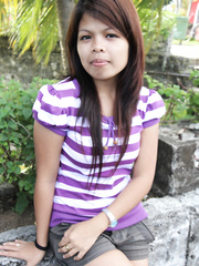 Filipina 1st timer drips semen from her bush after POV sex with a traveler