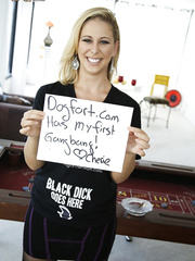 Sexy blond Cherie Deville lives out her interracial bang fantasies