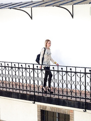 Euro cutie changes into schoolgirl uniform in advance of fucking an old dude