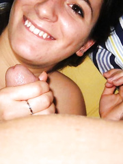 Nasty porn whore having her face splattered with creamy cum