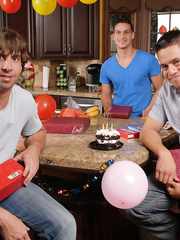 Birthday hotty Angelina Valentine celebrates by fucking three boys at one time