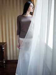 Slim European legal age teenager Lukki Lima undresses and widens to rub her hawt body