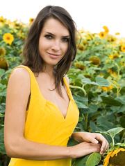 Lustful legal age teenager Semmi A in suit flashing hawt wazoo and hard teats outdoors