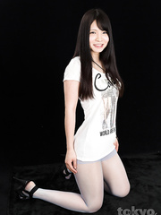 Slim Oriental cutie receives power face screwed and gags when choked with shlong