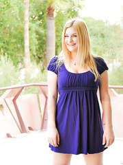 Non-Professional blond in heels flashes no panty upskirt & masturbates outdoors