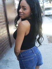 Breasty dark angel Anya Ivy receives drilled by a white lad for the 1st time