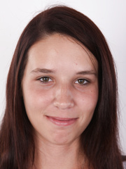 Dark Brown dilettante disrobes in nature's garb for a bald wet crack closeup at porn try-out