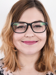 Dilettante fatty Karolina shows her flab in the in nature's garb wit her glasses on